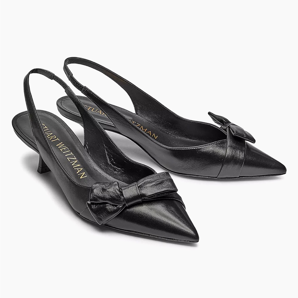 Stuart Weitzman Sofia 50mm Lacquered Leather Slin… - image 1